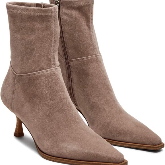 Womens Kitten Low Heel Ankle Boots Taupe 8.5 - Picture 3 of 6